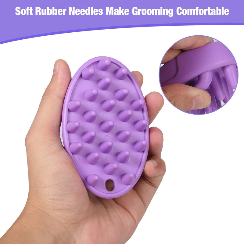 Dog Bath Brush, 4 PCS Dog Brush for Bathing, Dog Shampoo Grooming Brush for Short & Long Haired Dogs, Soft Pet Rubber Shedding Brush Set, Dog Washing Brush Scrubber for Soothing Massage - BeesActive Australia