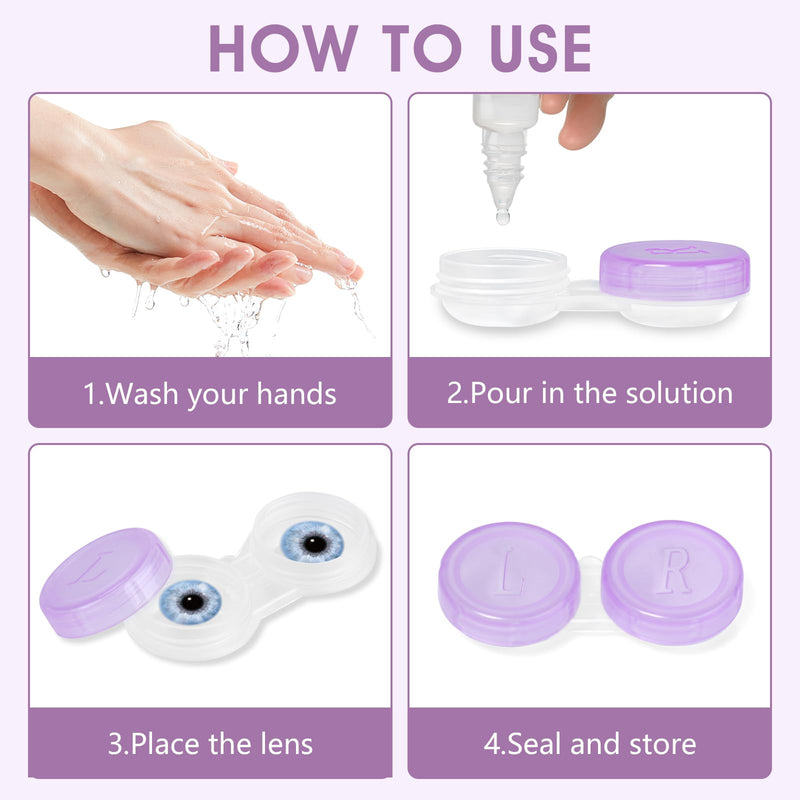 60 Pack Contact Lens Cases Bulk, Transparent Cute Contact Lens Case for Home & Travel, 6 Color (60) 60 pack - BeesActive Australia