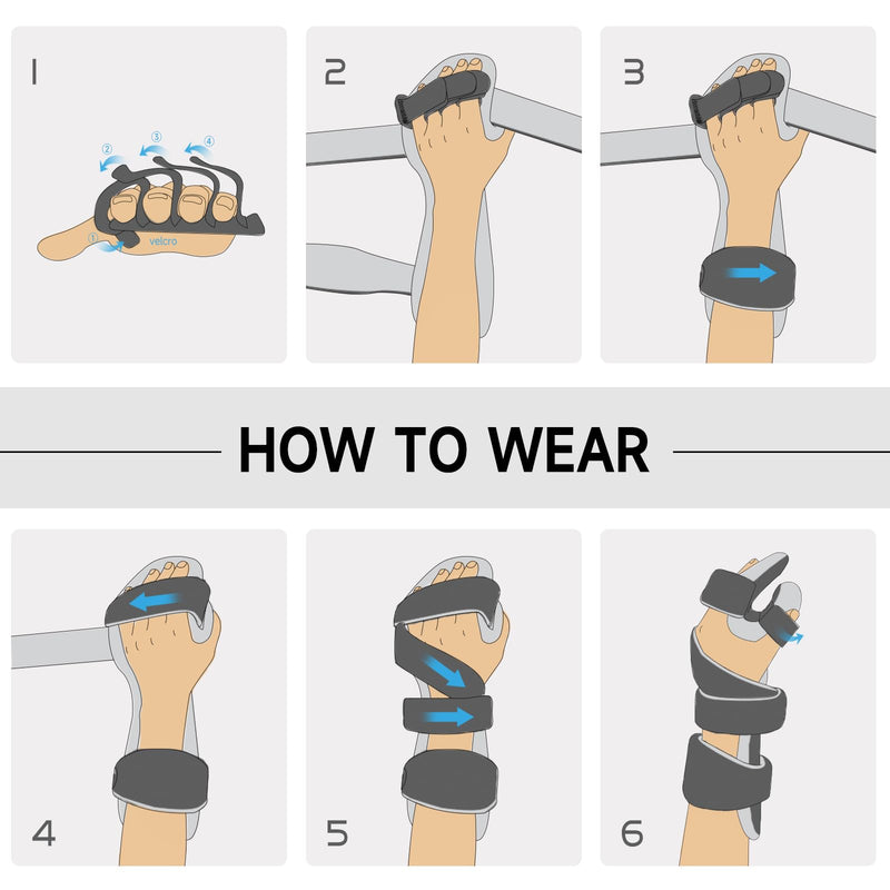 OSK Soft Functional Resting Hand Splint with Finger Separator,Stroke Hand Brace By Restorative Medical,Wrist Brace For Carpal Tunnel,Immobilizer Muscle Atrophy Rehabilitation(Right,Small) (Right,Small)