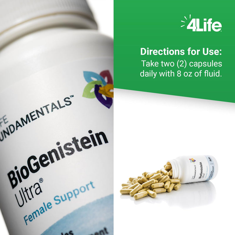 4Life BioGenistein Ultra - Soy Isoflavones, Black Cohosh, Chaste Tree, Quercetin & Turmeric for Hormonal Support - 60 Veggie Capsules - BeesActive Australia