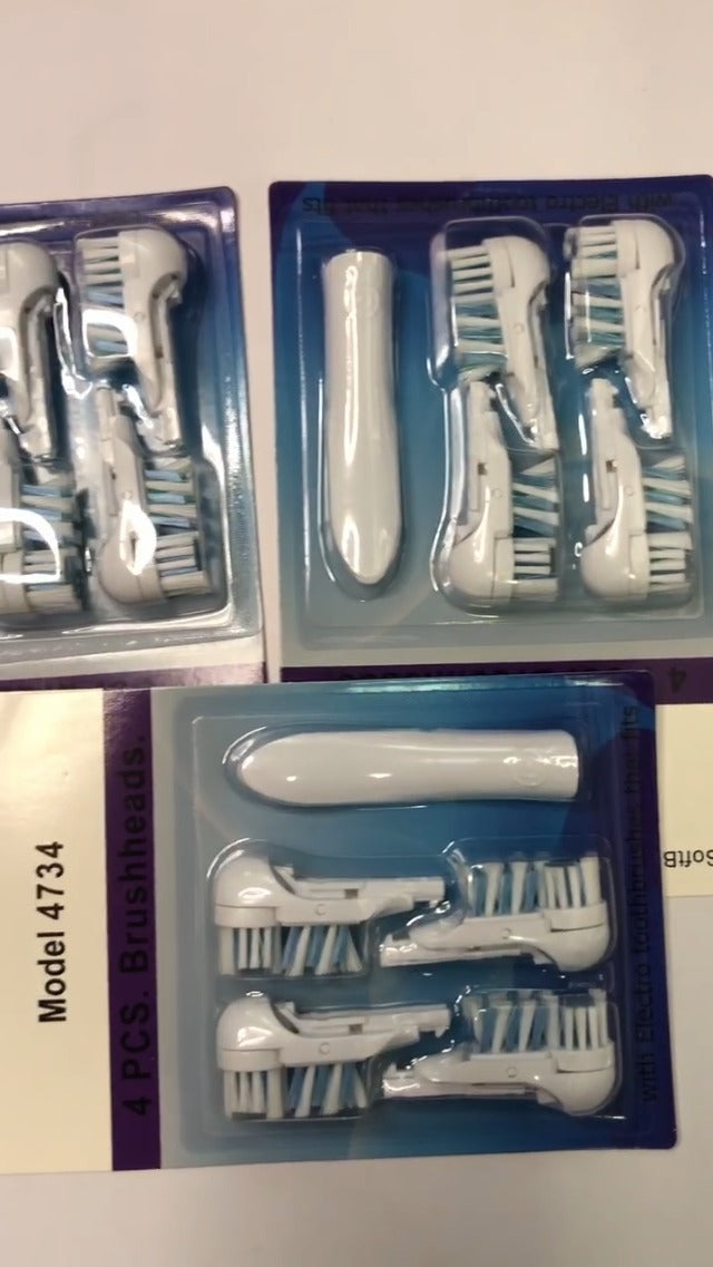 20Pcs Spinbrush Oral Toothbrush Replacements Heads Dual Cross Action Clean Attachments Sensitive Brush Refill Rotating Sets 3D White Fit for Oral B 4732 3733 4734 20 Pcs White
