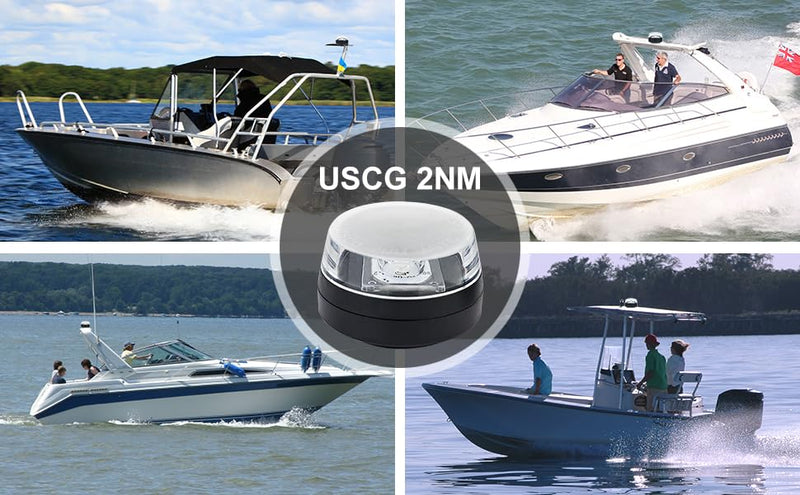 Anchor Lights,Boat Tower Light,Bimini Top LED Waketower All-Round 360 Degree White, USCG Certified 2NM,10-30Volt