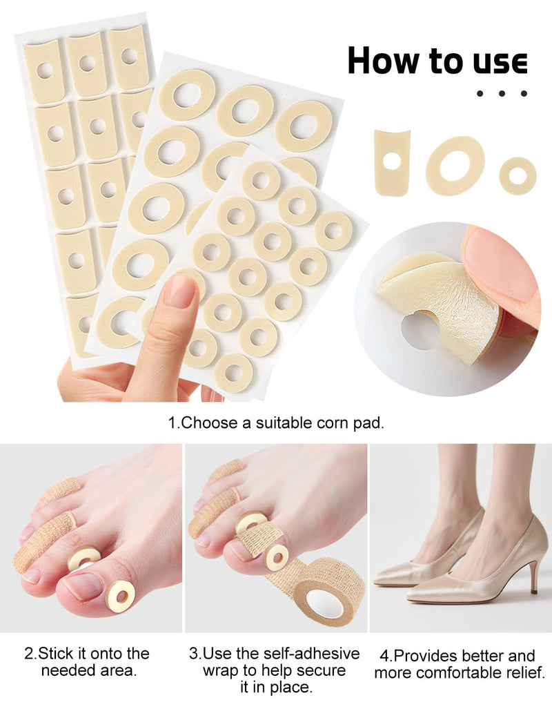 Broken Big Toe Little Toenail Protectors Women Men，Runners Big Toe Caps Covers Bandage，Toe Guards for Feet Sleeve，Toe Cushions for Pain Relief，Ingrown Toenail Treatment，Corn Removers for Toes 16 Rolls Toe wraps +90 Corn Pads Khaki
