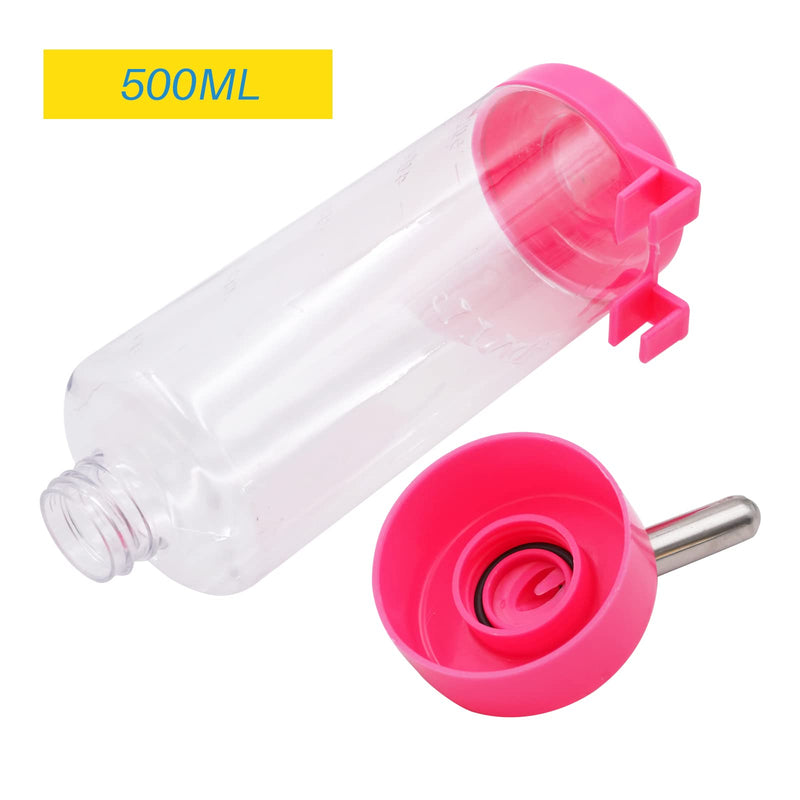 2 Pack 16 oz Guinea Pig Water Bottle no Drip for Cage no Leak Rat Small Animal Hamster Rabbit Water Bottle Attaches to Cage Bunny Water Dispenser,Ship by Random Color - BeesActive Australia