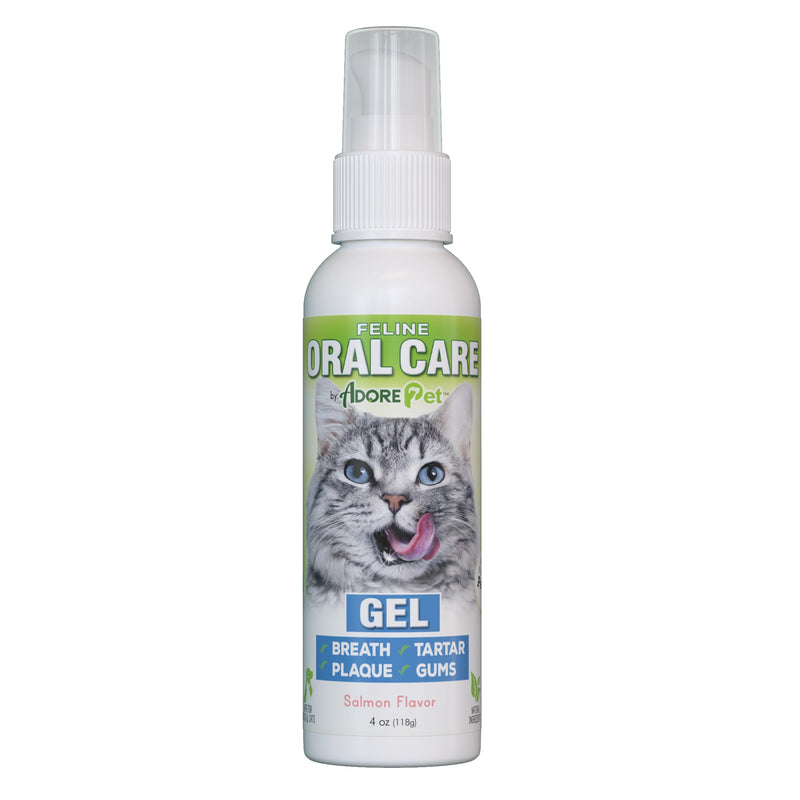 Adore Pet Complete Oral Care Gel for Cats, Salmon, 4 oz 4 Ounce (Pack of 1) Cat Gel Salmon 4 oz