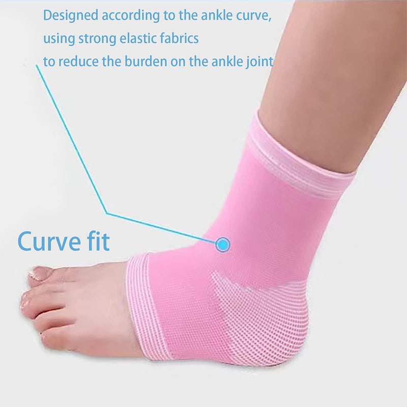 1 Pair Kids Compression Sleeves Foot Arch Support,Kids Children Ankle Brace,Plantar Fasciitis Sock for sprained ankle or sports (Pink) Pink