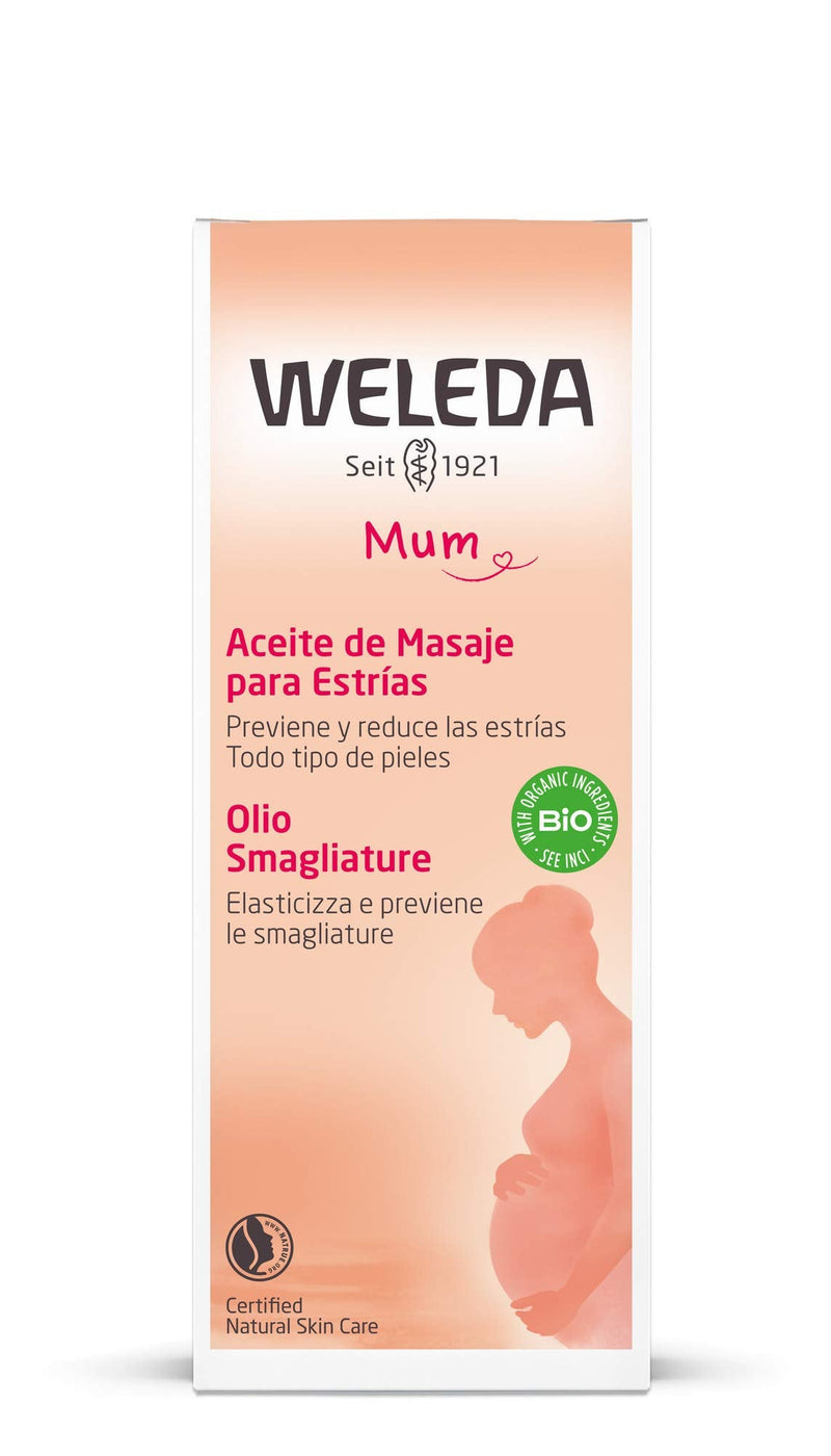 Weleda Stretch Mark Pregnancy Massage Oil, 3.4 Fluid Ounce, Plant Rich Oil with Vitamin E, Sweet Almond, Jojoba and Arnica Oils
