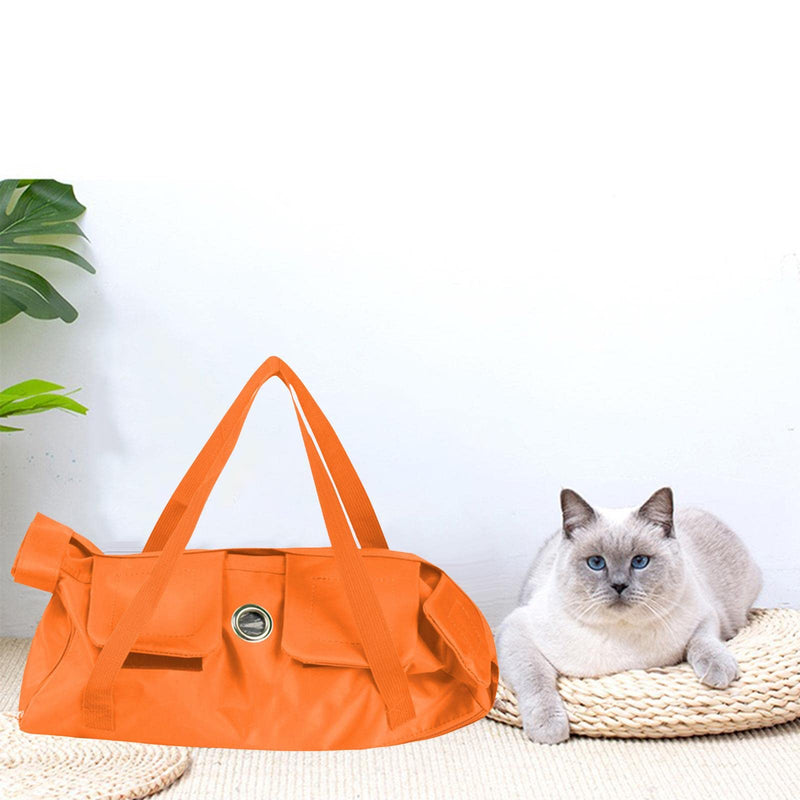 Sharplace Cat Grooming Bag Comfortable Anti-Restrain Bag Cat Restraint Bag No Scratching Biting Pet Grooming Sling for Claw Grooming, Bathing, Nail Trimming, Orange 42cmx25cm M - BeesActive Australia