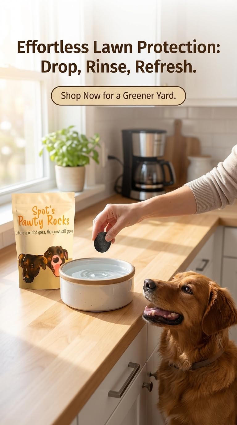 Spot's Pawty Rocks – Dog Water Bowl Rocks for Lawn Protection | Natural mineral rocks for dog water bowls that may help reduce yellow grass spots caused by dog urine.