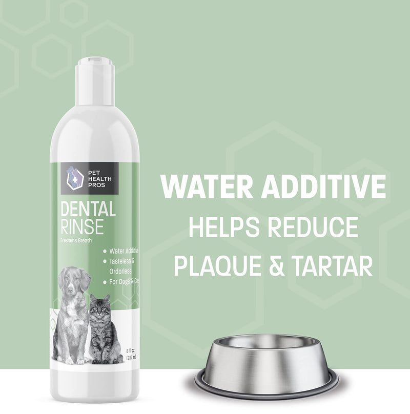Dog Breath Water Additive - Cat & Dog Water Additive for Dental Care - Dog Dental Water Additive for Dogs Teeth and Bad Breath Treatment for Dogs and Cats - Odorless & Tasteless - 8 oz - PawsPlanet Australia