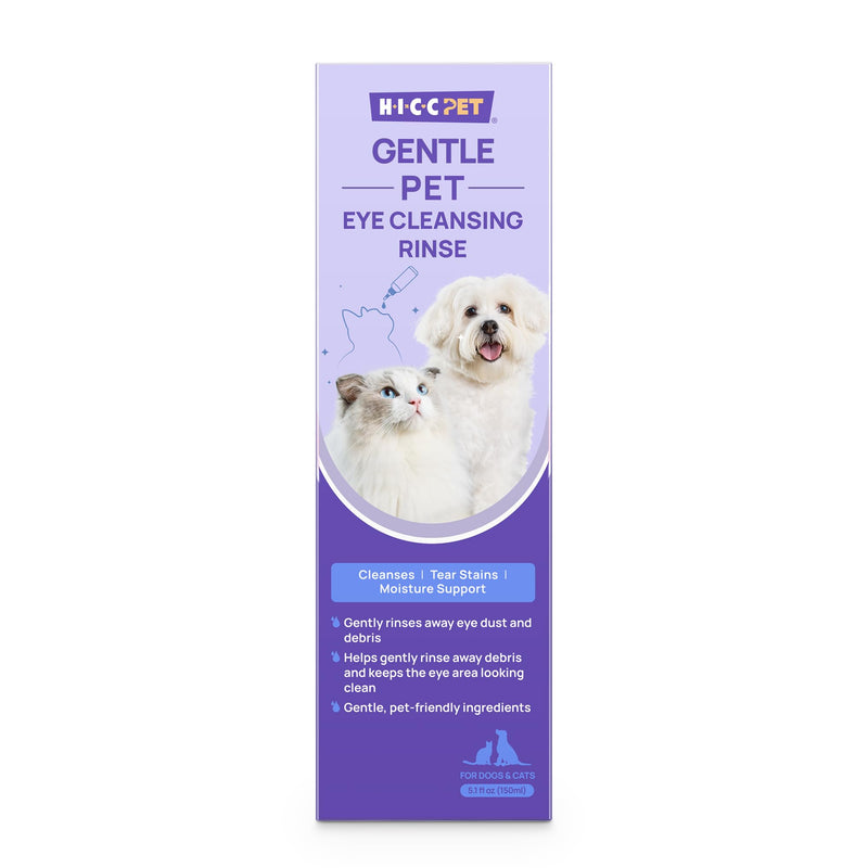 HICC PET Dog Eye Rinse for Dogs and Cats, Gentle Dog Eye Wash, Cleans Tear Stains & Debris, Supports Routine Eye Care for Pets, 150ml