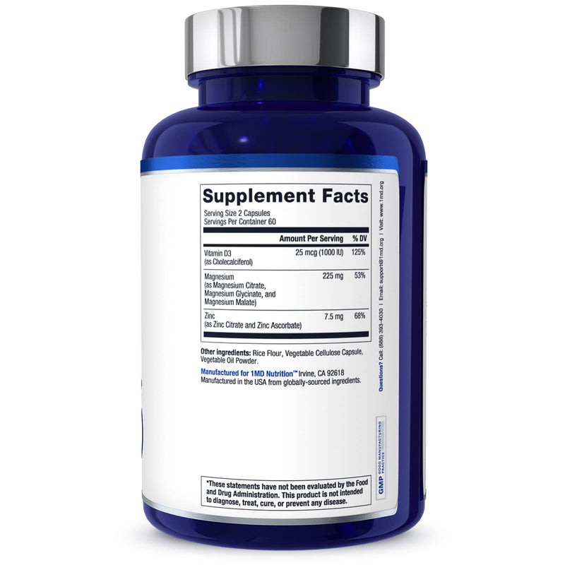 1MD Nutrition MagMD Plus - Magnesium with Zinc & D3 | Promotes Heart Health, Supports Bone & Muscle Strength, and Aids Immune System - 120 Ct
