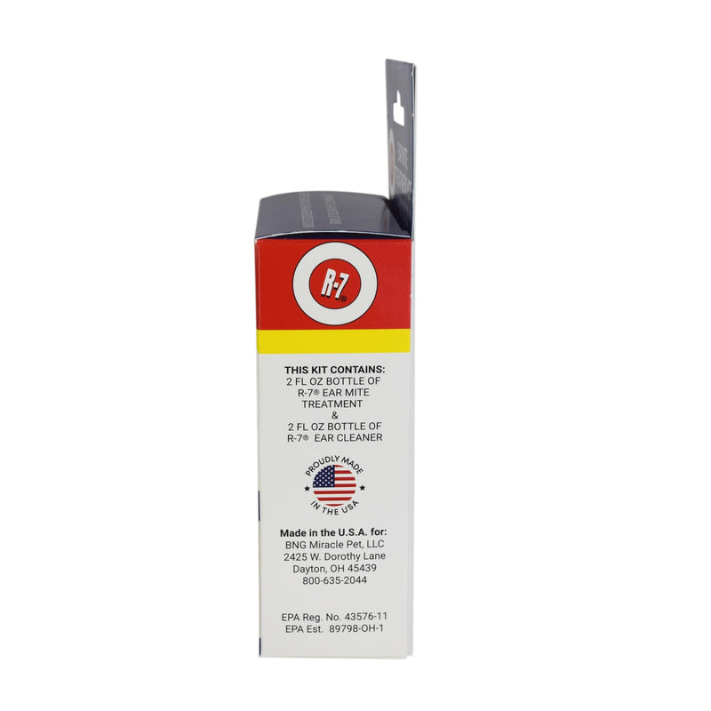 Miracle Care R7 Ear Mite Treatment and Ear Cleaner Kit for Dogs, 1 Ounce Bottles of Each, Controls Ticks and Mites