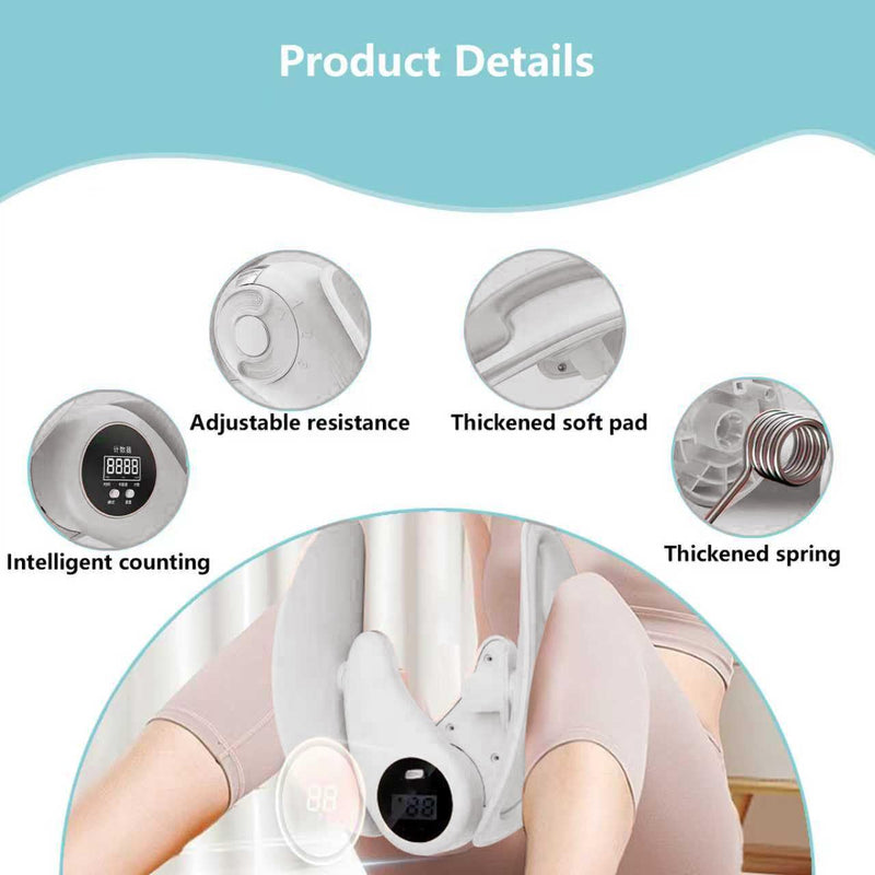 Thigh Master, Leg and Inner Thigh Exerciser, Suitable for Strength Training of Leg, Hip and Waist-Hip Muscles, as Well as Postpartum Recovery Gray