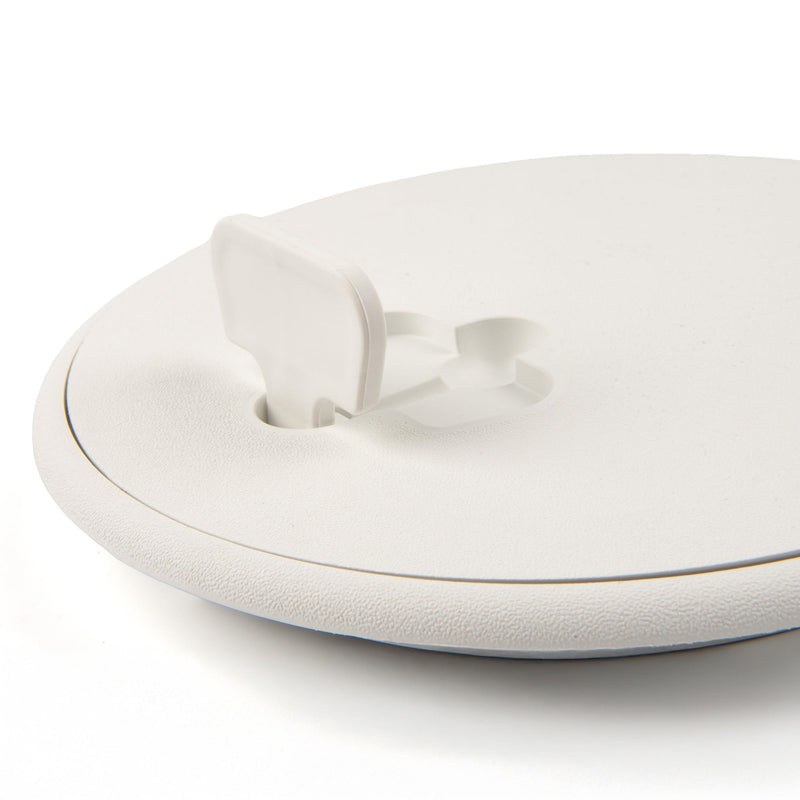 T. H. Marine T-H Marine Boat Hatch Deck Access Plate - Cam-Out Quick Release Round Inspection Hatch Port Hole Cover Plate Includes Textured Waterproof Lid - 8", White 8-1/4 hole