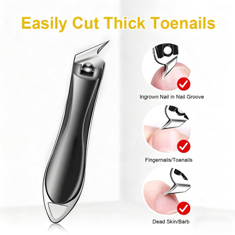 Electric Nail Clipper - 2026 Improved, Nail Clippers Set, Includes an Automatic 2-in-1 Nail Clippers (with LED Light & Storage Box) an Oblique Nail Clippers, Ideal for All Your Nail Care Needs - Green