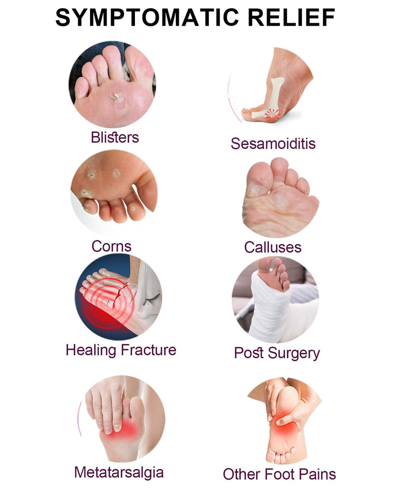 Felt Metatarsal Pads for Women and Men 20 Pack, Adhesive Forefoot Pads Forefoot Cushion Pads, Ball of Foot Cushion Foot Pads for Forefoot and Sole Support, Metatarsalgia Mortons Neuroma White