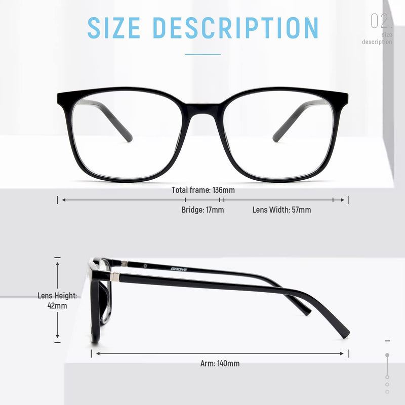 Gaoye Blue Light Blocking Glasses Women/Men, Computer Gaming Fake Eyeglasses Anti UV Ray-Spring Hinge Light Black & Leopard Clear - BeesActive Australia