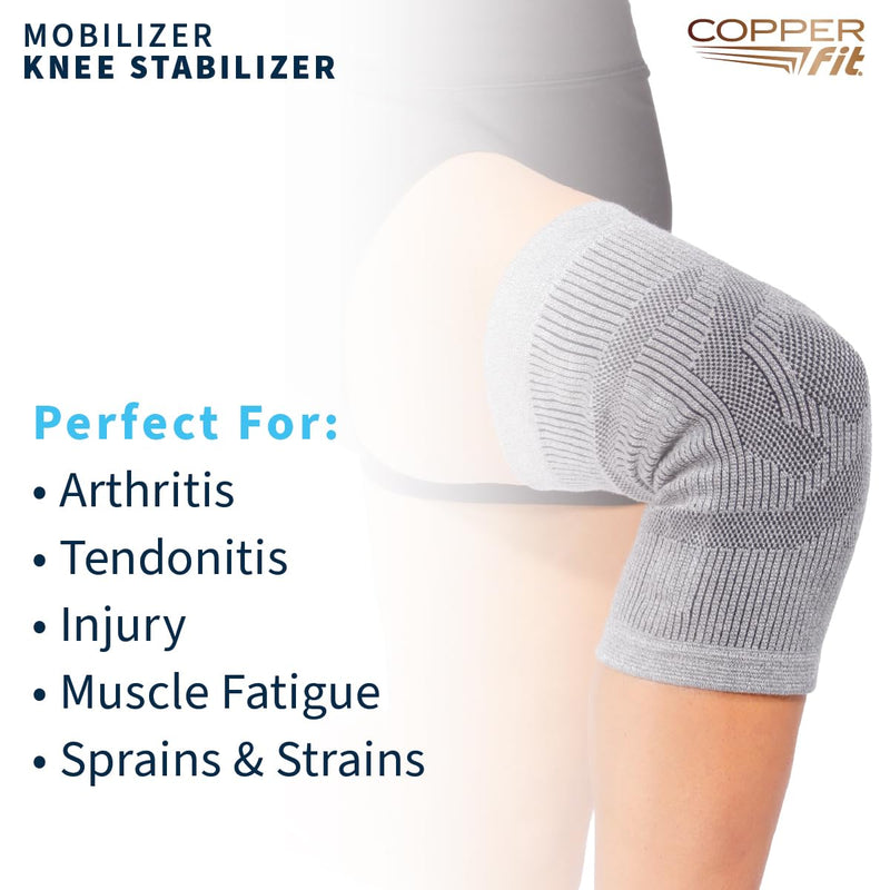 Copper Fit Mobilizer Knee Sleeve – ProSeries with Removable Side Stabilizers Knee Support for Advanced Recovery – Mobility, Knee Pain, Swelling, Inflammation, Circulation, Arthritis, Tendonitis (2XL) 2XL - BeesActive Australia