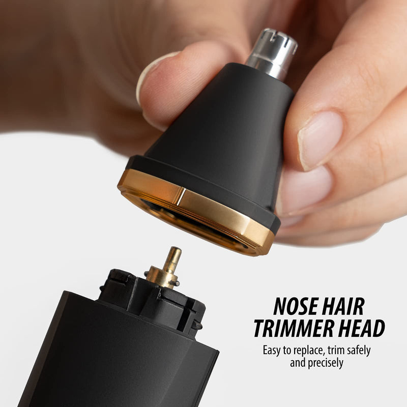 OLOV Electric Groin Hair Trimmer - Ball Trimmer for Men - Nose Hair Trimmer, Replaceable Ceramic Blade Heads, USB Recharge Dock & Nosetrimmer Head, Waterproof Male Hygiene Razor Black Trimmer - BeesActive Australia
