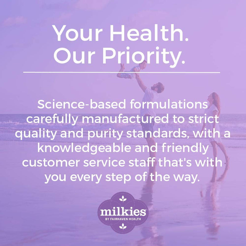 Milkies Fairhaven Health Nursing Postnatal Vegetarian Supplement for Breastfeeding Women with Vitamin D and B, Nutritious Breast Milk Multivitamin - Gluten and Dairy Free - 1 Month Supply