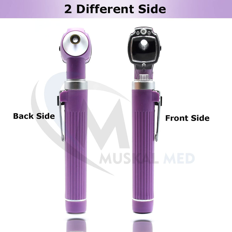 Mini Otoscope Portable Ear Light and Exam Kit 3X Magnifying Fiber Optic Scope with Spare Tips, Bulb, and Carrying Case - Pocket Equipment for Home and Use Purple - BeesActive Australia