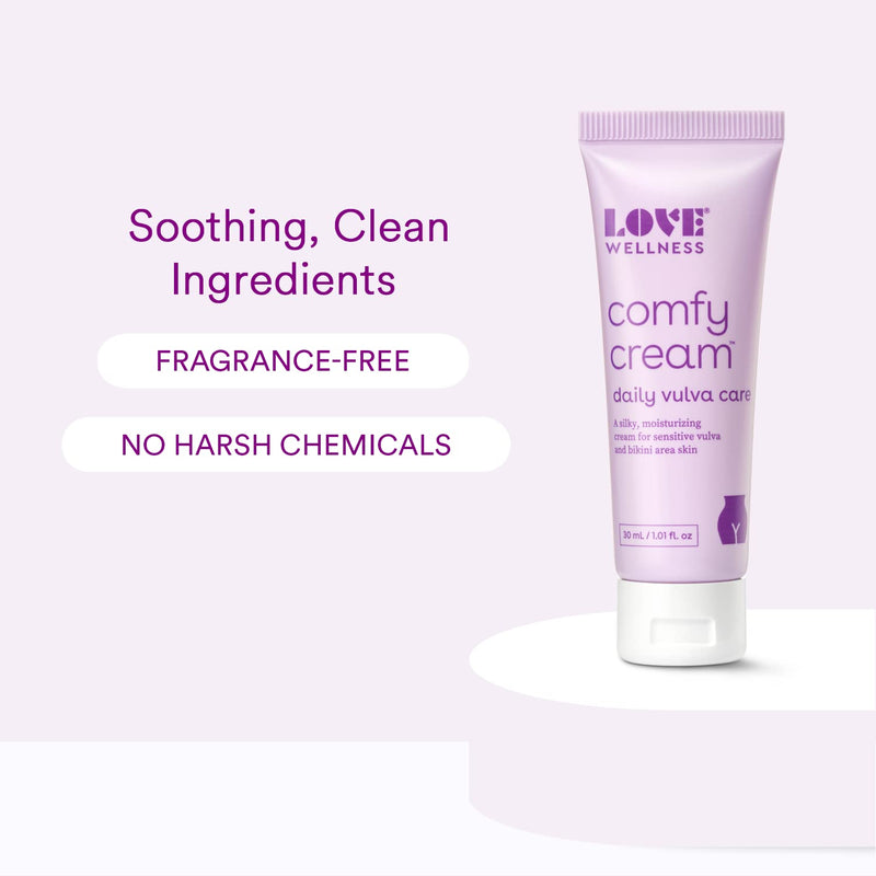 Love Wellness Vulva Moisturizer Comfy Cream | Daily Care for Dryness & Sensitive Vulva | Non-Irritating & Fragrance-Free | Intimate Feminine Hygiene Products for Women | 1.01 oz. - BeesActive Australia
