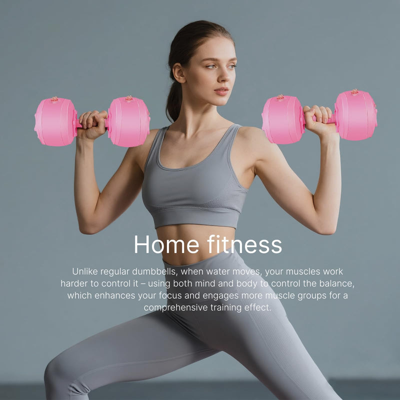 Water Filled Dumbbells Set - Water Filled Weights - Portable Travel Weights - Weights Adjustable Dumbbells - Portable Fitness Equipment - Strength Training - Fitness and Shaping Pink：up to 20 lbs