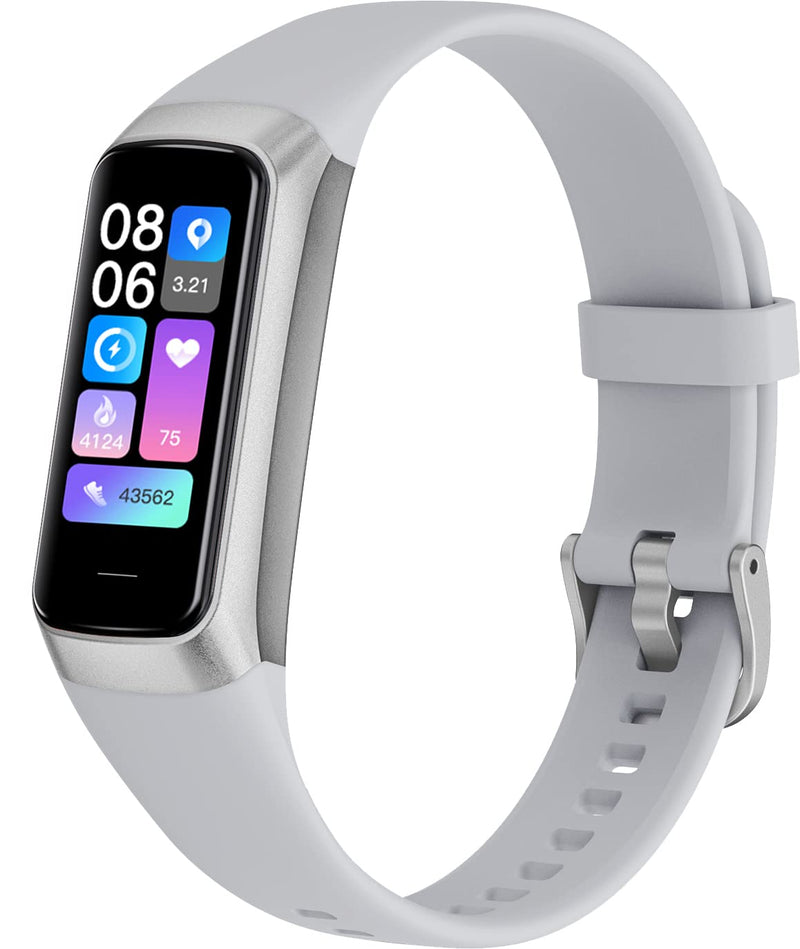 Fitness Tracker with 24/7 Heart Rate, Blood Oxygen Blood Pressure Sleep Monitor, 5 ATM Waterproof Activity Trackers,Step Calorie Counter Pedometer Health Smart Watch for Women Men Silver - BeesActive Australia