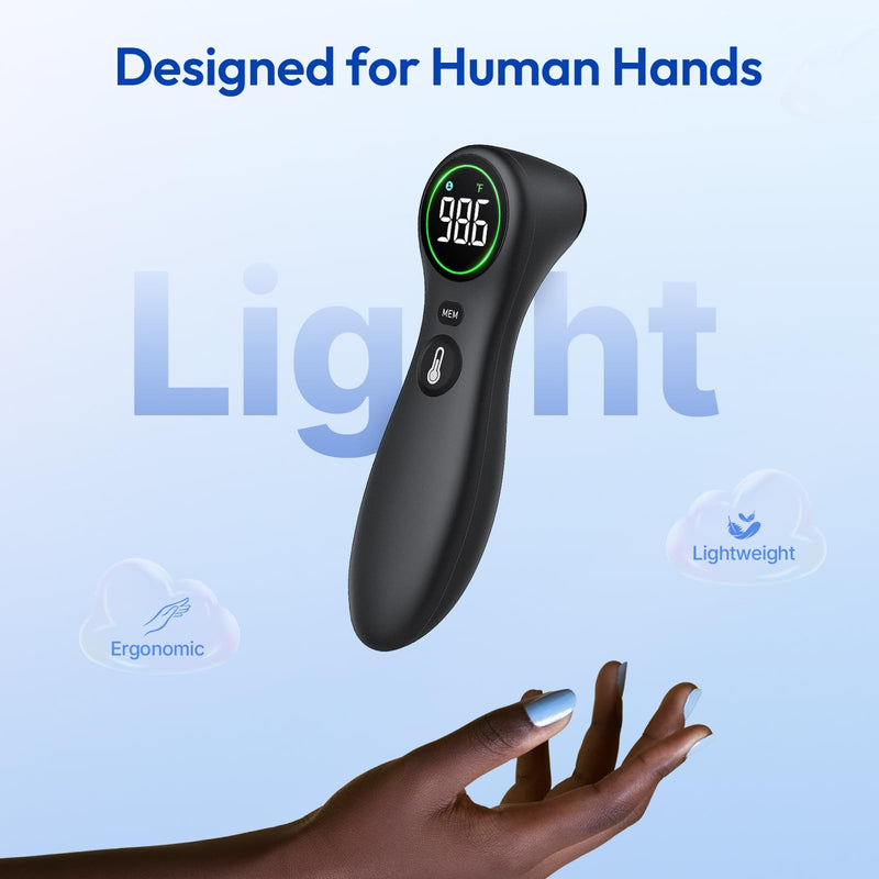 No-Touch Thermometer for Adults and Kids, 1-Second Fast Reading, Color-Coded Fever Alarm, Silent Mode, Object & Room Temperature Function