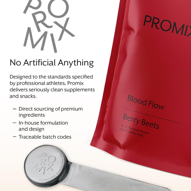 ProMix Nutrition Blood Flow - Nitric Oxide Supplement with Organic US Beet Root Powder - Cold Pressed, Low Temp Dehydration - 30 Servings Berry 0.23 Ounce (Pack of 30) - BeesActive Australia