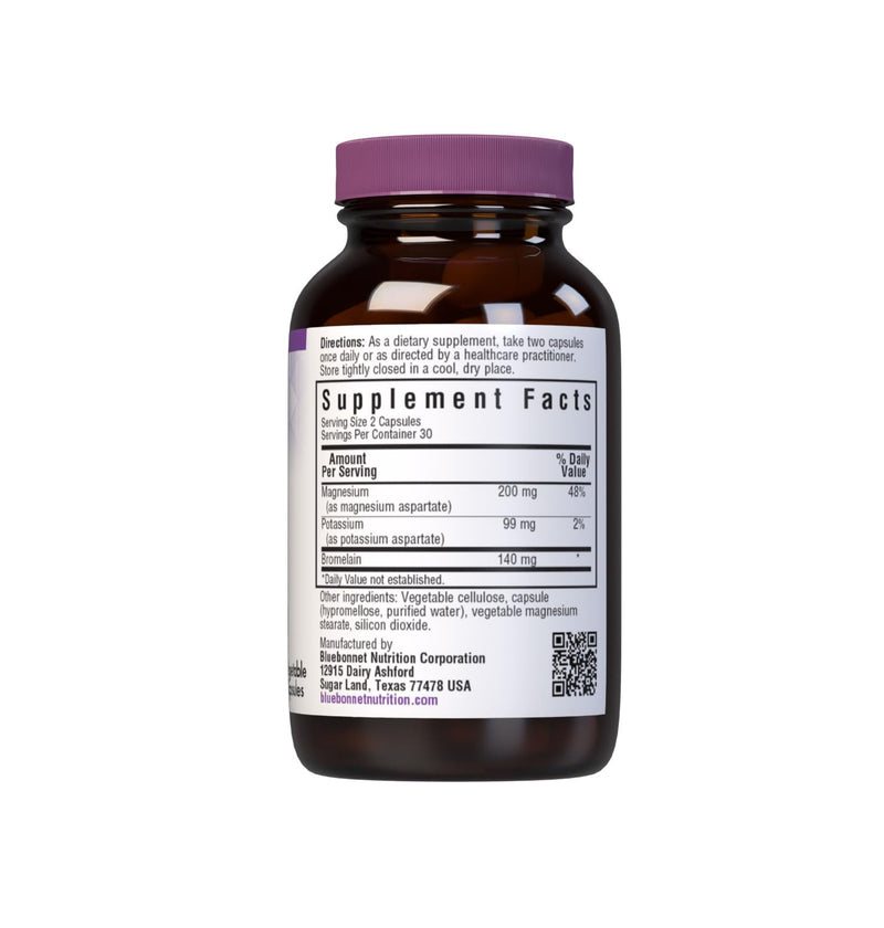 BlueBonnet Magnesium Potassium Plus Bromelain Vegetarian Capsules, 60 Count - BeesActive Australia