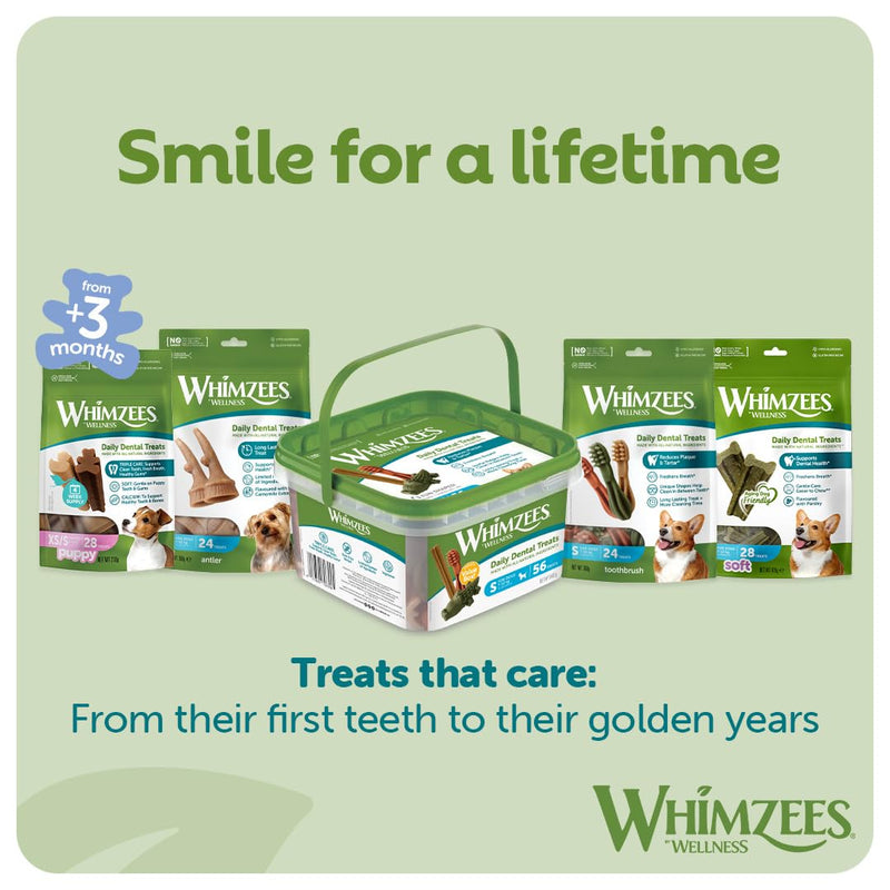 WHIMZEES Stix S, 24 Pieces – Dog Dental Stix, Size S, Dog Dental Sticks for Small Breeds, Natural and Grain Free, Rawhide-Free, Vegetarian, No Added Sugar Unflavoured 360 g (Pack of 1)