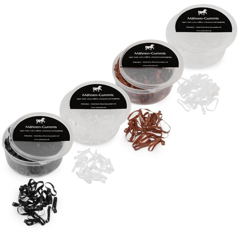 Animalon mane rubbers made of silicone | Braiding elastics for horse hairstyles | gentle braiding with tear-resistant mane elastics | Ideal tournament accessories for horses (300 pieces, brown) 300 pieces (pack of 1) - BeesActive Australia