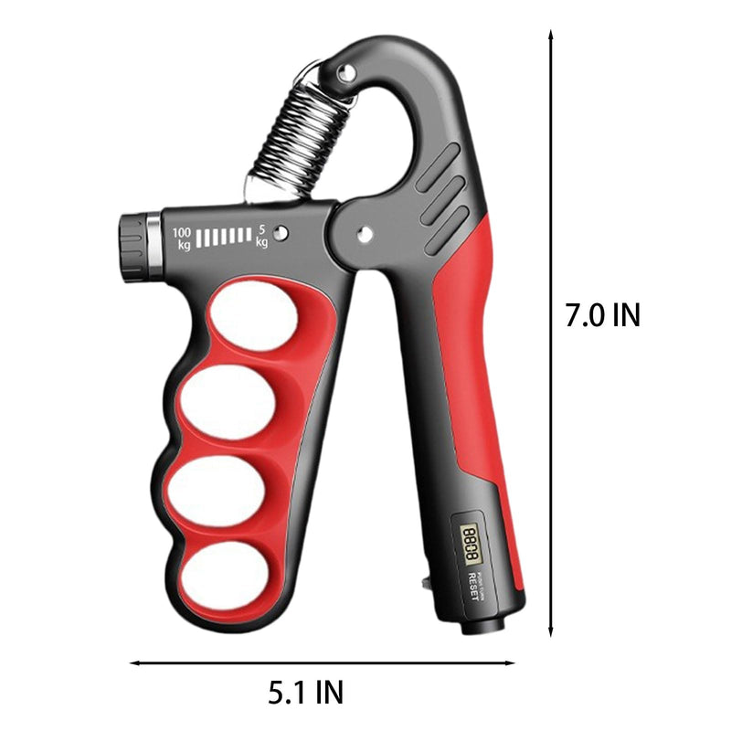 2PACK Grip Strength Trainer, 5-100KG (11-220 LB) Adjustable Resistance Forearm Hand Gripper Strengthener with Counter, Hand Wrist Exercise Workout Equipment for Home/Office Gym Red - BeesActive Australia