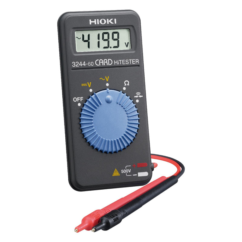 Hioki 3244-60 Card HiTester and Digital Multimeter, 41.99 Megaohms Resistance, 500V AC/DC Voltage - BeesActive Australia