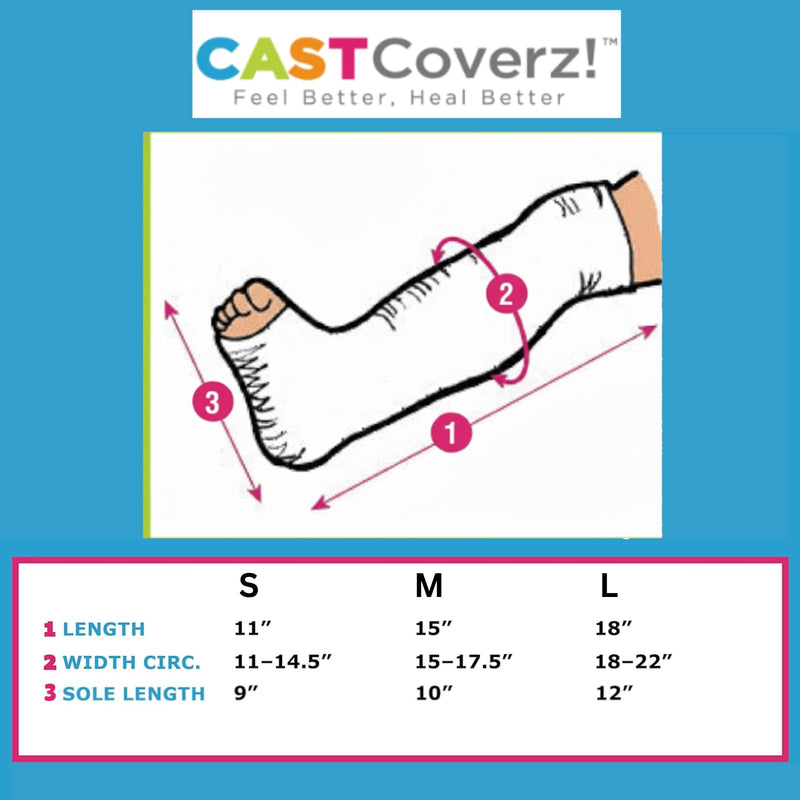 CastCoverz! Fashionable Leg Cast Cover - Black - Medium Short - Below The Knee - Protective, Decorative and Washable - Made in USA Medium (Pack of 1) - BeesActive Australia