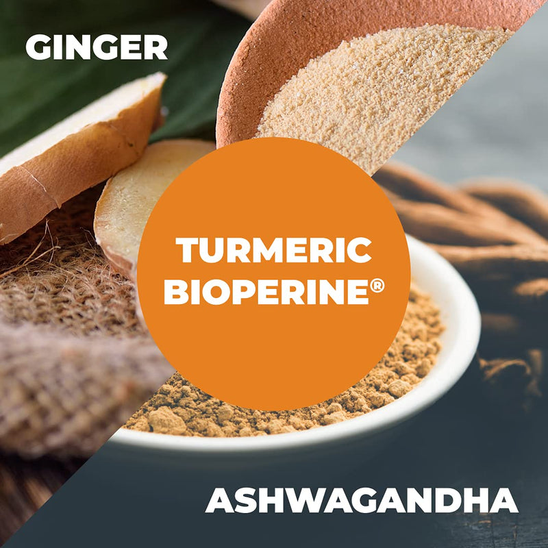 Turmeric Curcumin & Ashwagandha Supplements with Black Pepper. 95% Curcuminoids. Joint Support Supplement with Organic Tumeric, Ginger & Bioperine. Aids Joint Health, Energy, Mood & Overall Well-Being 60 Count (Pack of 1) - BeesActive Australia