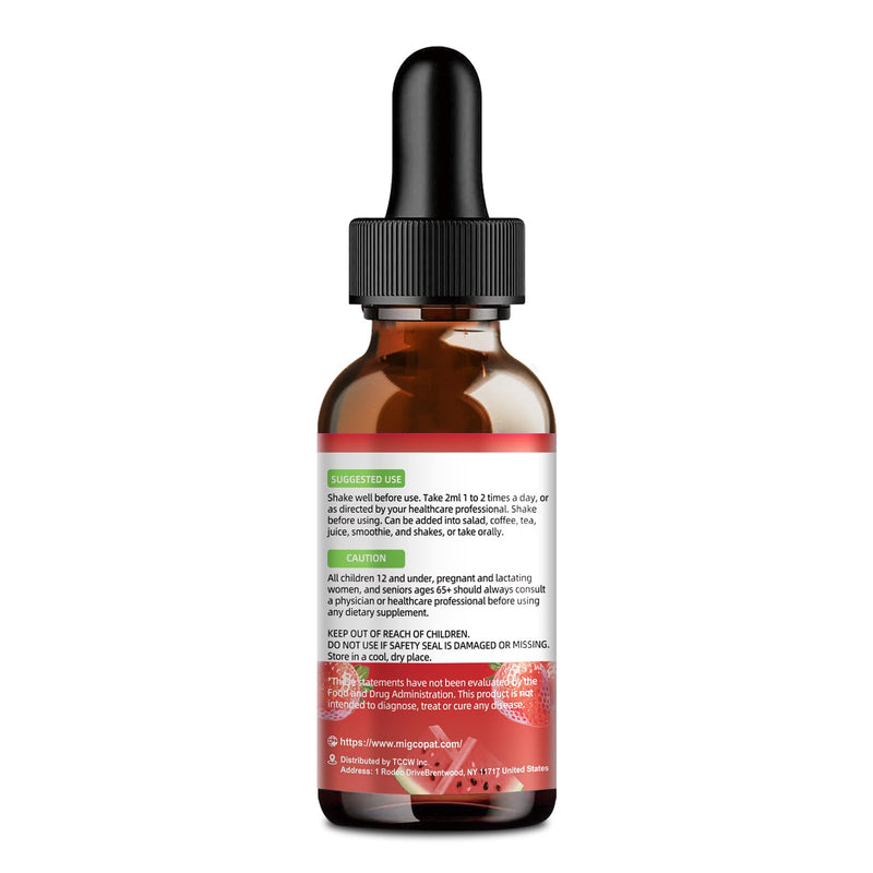 Migcopat Zeolite Detox Liquid Drops with B12, D3 & Vitamin C, 60ml | Pure Body Cleanse Support for Heavy Metals, Natural Zeolite Formula, Strawberry Watermelon Flavor 2 Fl Oz (Pack of 1)