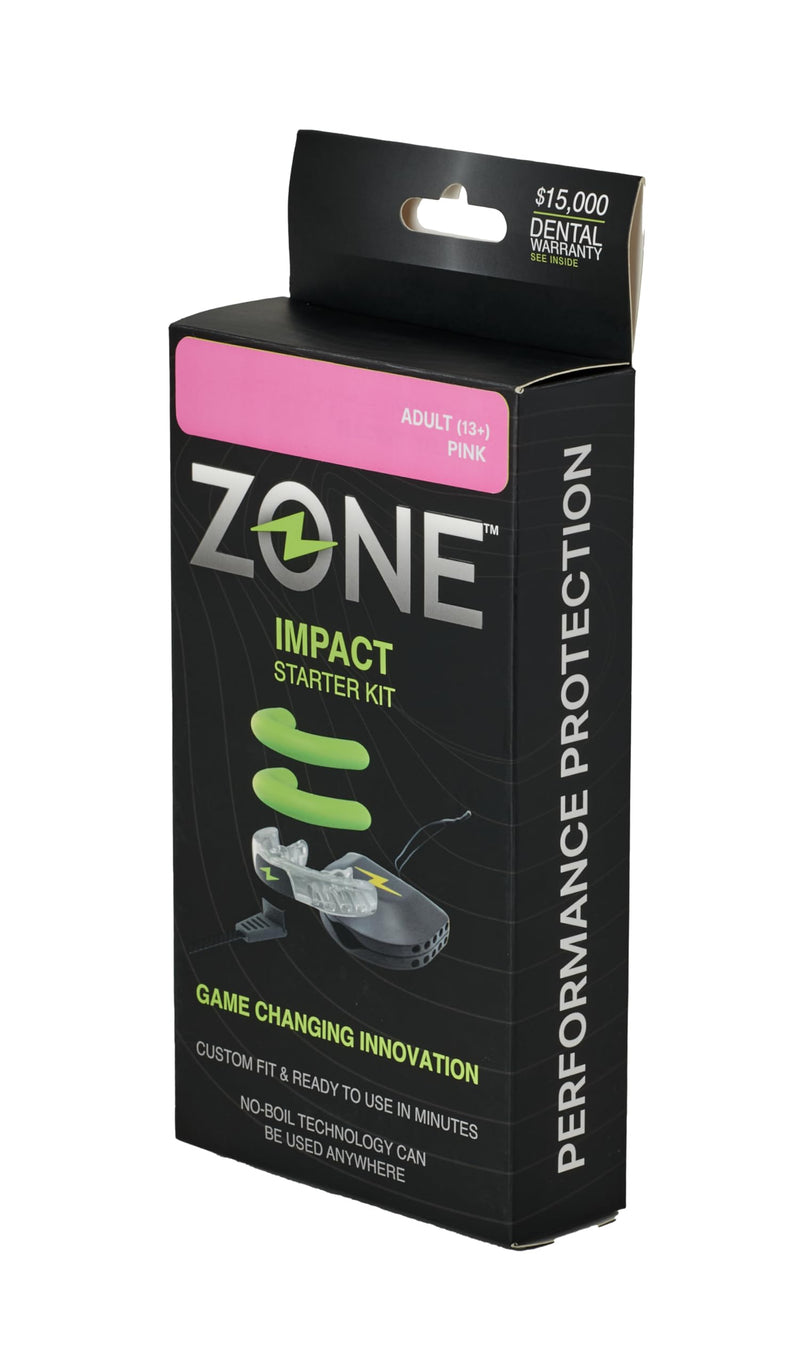 Zone Mouthguard Sports Mouth Piece Starter Kit - Comfort-Fit Mouth Piece, Replacement Putty, & Carry Case. Comfort fit in Minutes. M.O.R.A. Technology. No Boil, No Pain for Youth (Pink) Pink - BeesActive Australia