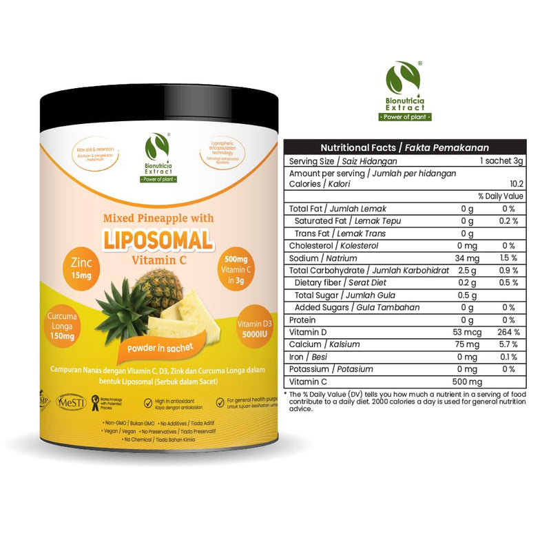 Liposomal Vitamin c Enhanced with Kaffir Lime Extract (20 sachets)