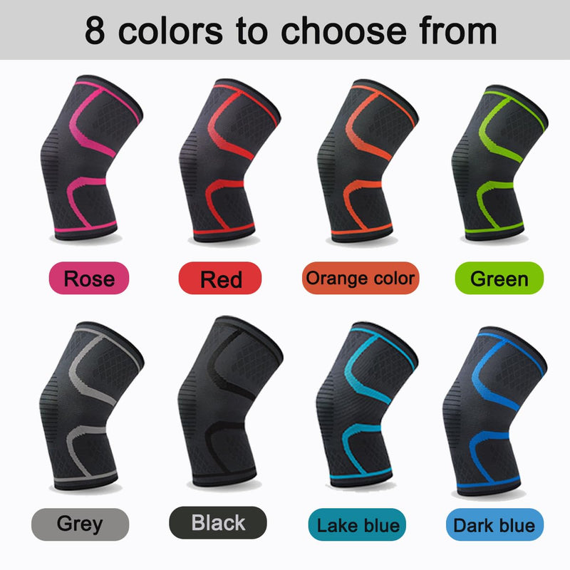 2-Pack Compression Knee Brace for Women & Men - Knee Support Sleeve for Running, Weightlifting, Meniscus Tear, Arthritis Pain Relief, Breathable Anti-Slip Sports Knee Sleeves (Black) Black - BeesActive Australia