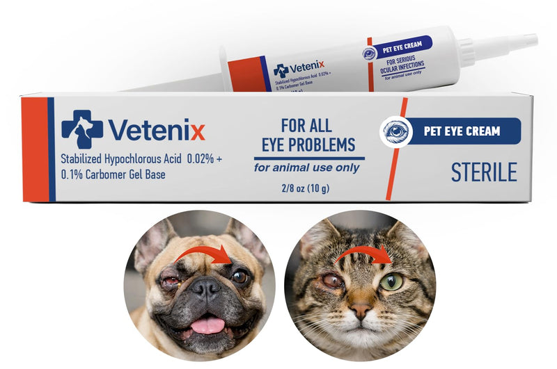 Pet Eye Cream - Natural Gentle Cleansing for Dogs, Cats, Cattle, Sheep, Horse, Bird 10 Gr. 1 Tube