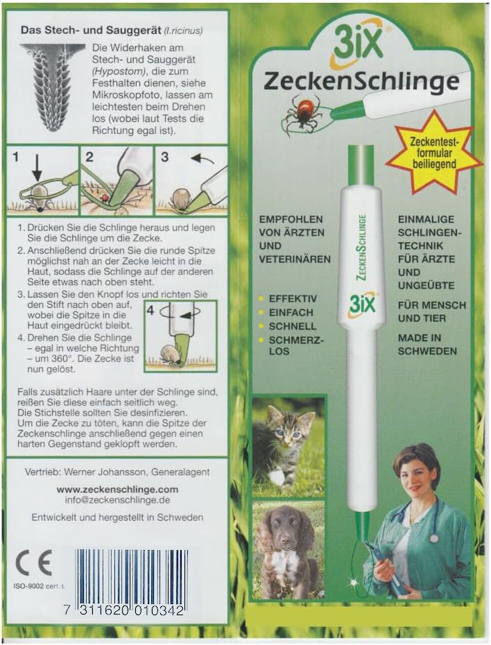 3iX tick snare - pack of 2, reliable method for tick removal | Tick thrower, tick tweezers, tick removal pen, tick tweezers - BeesActive Australia