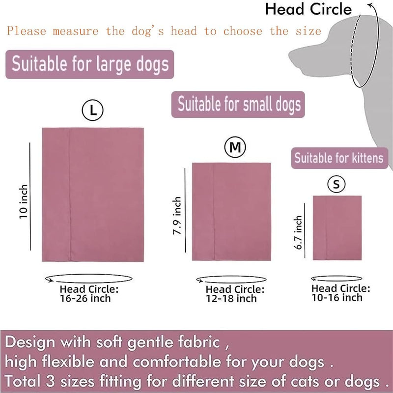 Quiet Ears Covers for Dogs 3pcs,Dog Snoods Ear Covers for Noise,Grooming and Force Drying Miracle Tool for Anxiety Relief & Calming Dogs(Grey+Pink+Purple) (Medium) Medium - BeesActive Australia