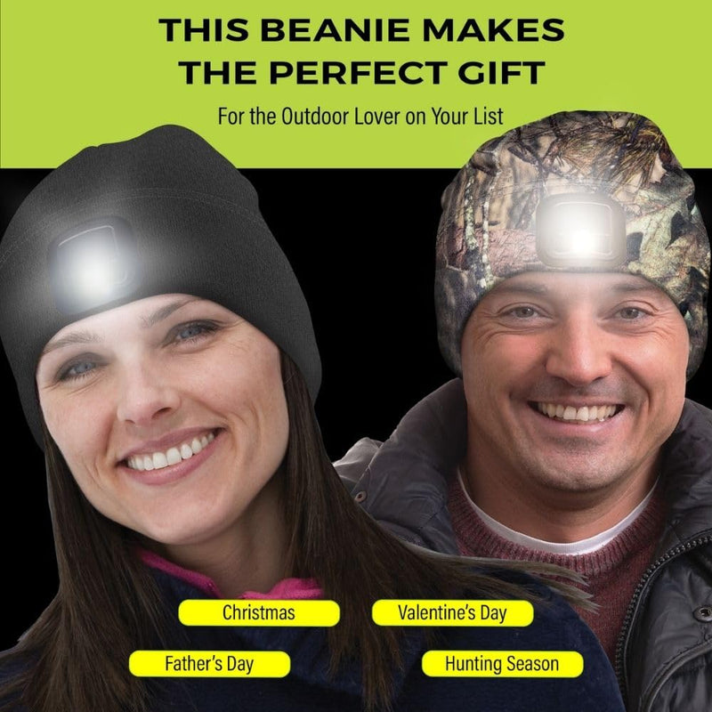 Panther Vision POWERCAP LED Hat Light 150 Lumens Rechargeable Fleece Beanie with Bright Built-in Headlamp Waterproof LED Warm One Size Cap Real Tree Edge 3.0