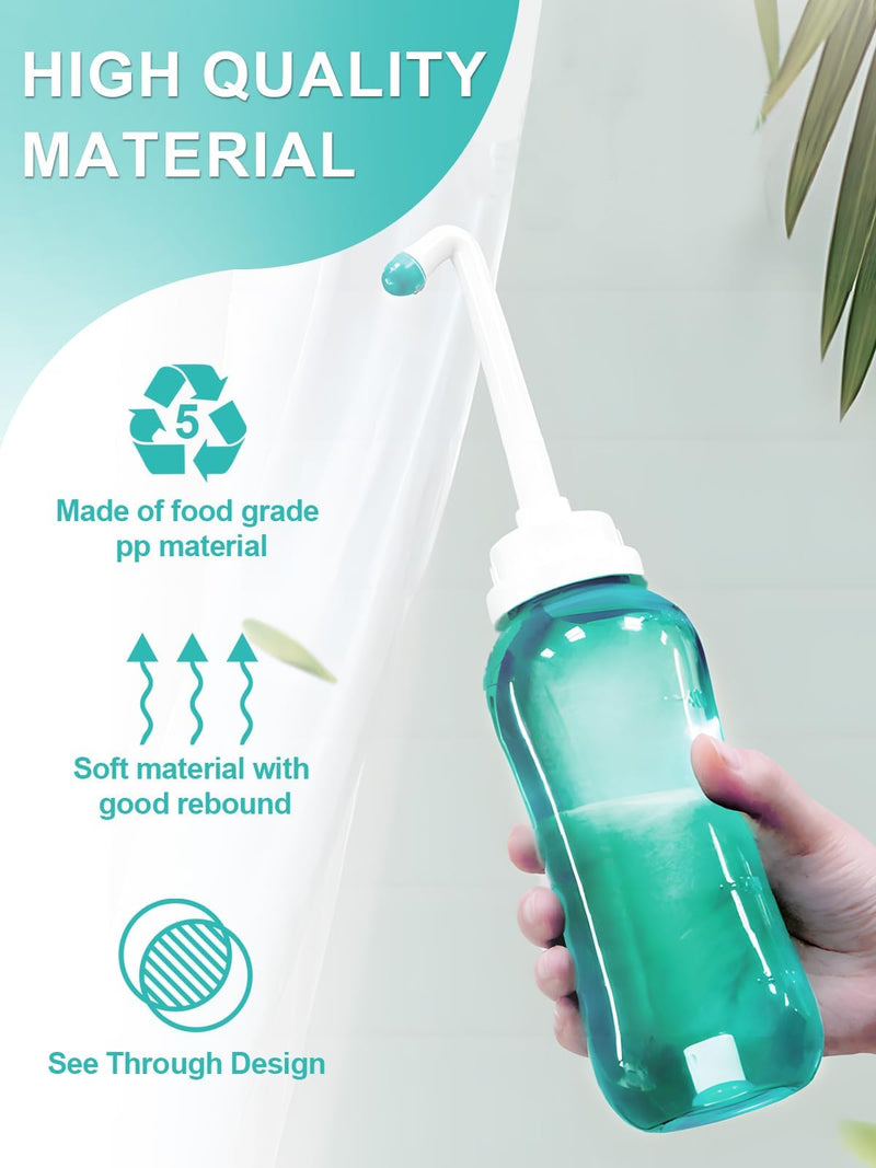 Peri Bottle for Postpartum Travel Bidet - Perineal Care,Portable Travel Squeeze Bottle Bidet for Women Personal Hygiene Cleaning,2 Tubes for Baby Mom After Birth Cleansing and Recovery 16.9OZ(Green) Green postpartum peri bottle