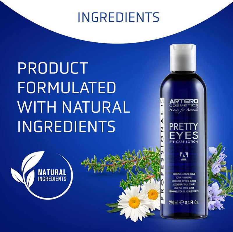 ARTERO Pretty Eyes. Eye Cleaner. Effectively removes Tear Stains from The Tear ducts of Dogs and Cats, ensuring a Clean and Healthy Appearance. 250 ml Bottle for Regular use. - BeesActive Australia