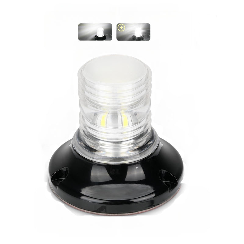 Anchor Light, Flash+Constant Boat LED Stern Light, All-Round Super Bright Marine Navigation Signal Light, Surface Mount White LED Marine Lighting Kit for Fishing Yacht Sailboat BassBoats
