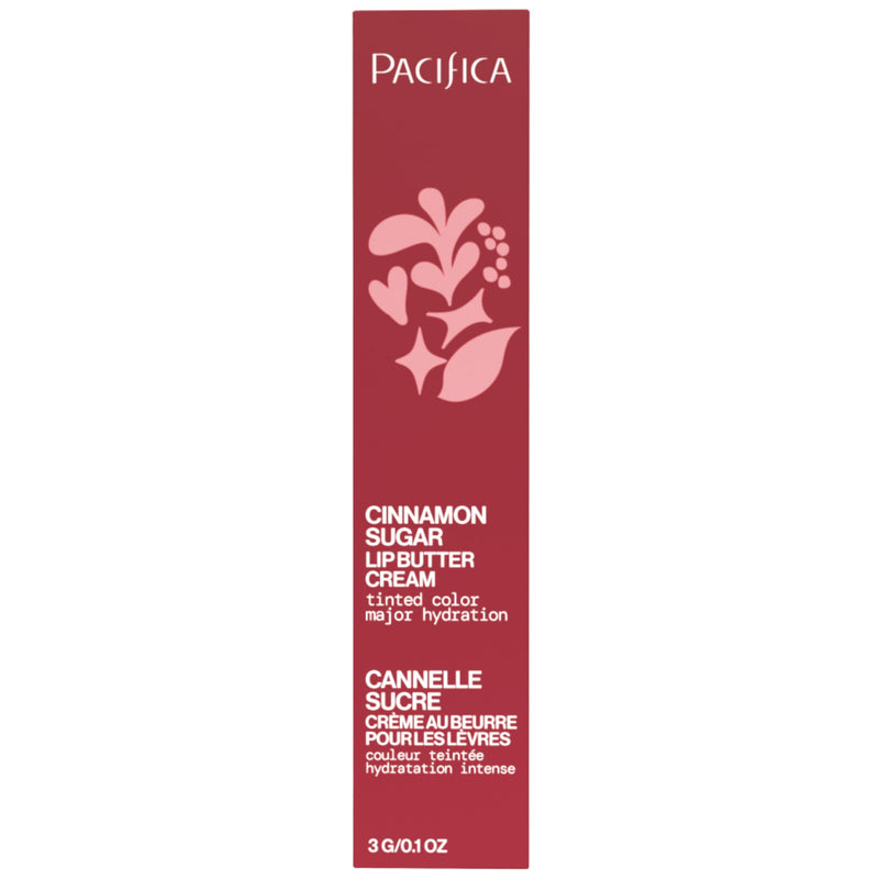 Pacifica Cinnamon Sugar Lip Buttercream, Tinted Lip Balm, Vegan and Cruelty-Free, Cushiony Hydrating Treatment with Vegan Waxes, Oils, Vitamin E, Sheer Buildable Tint